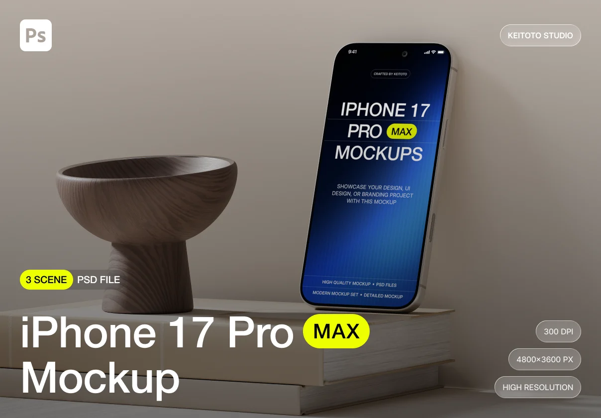 iPhone 17 Pro Max Soft Studio Mockups