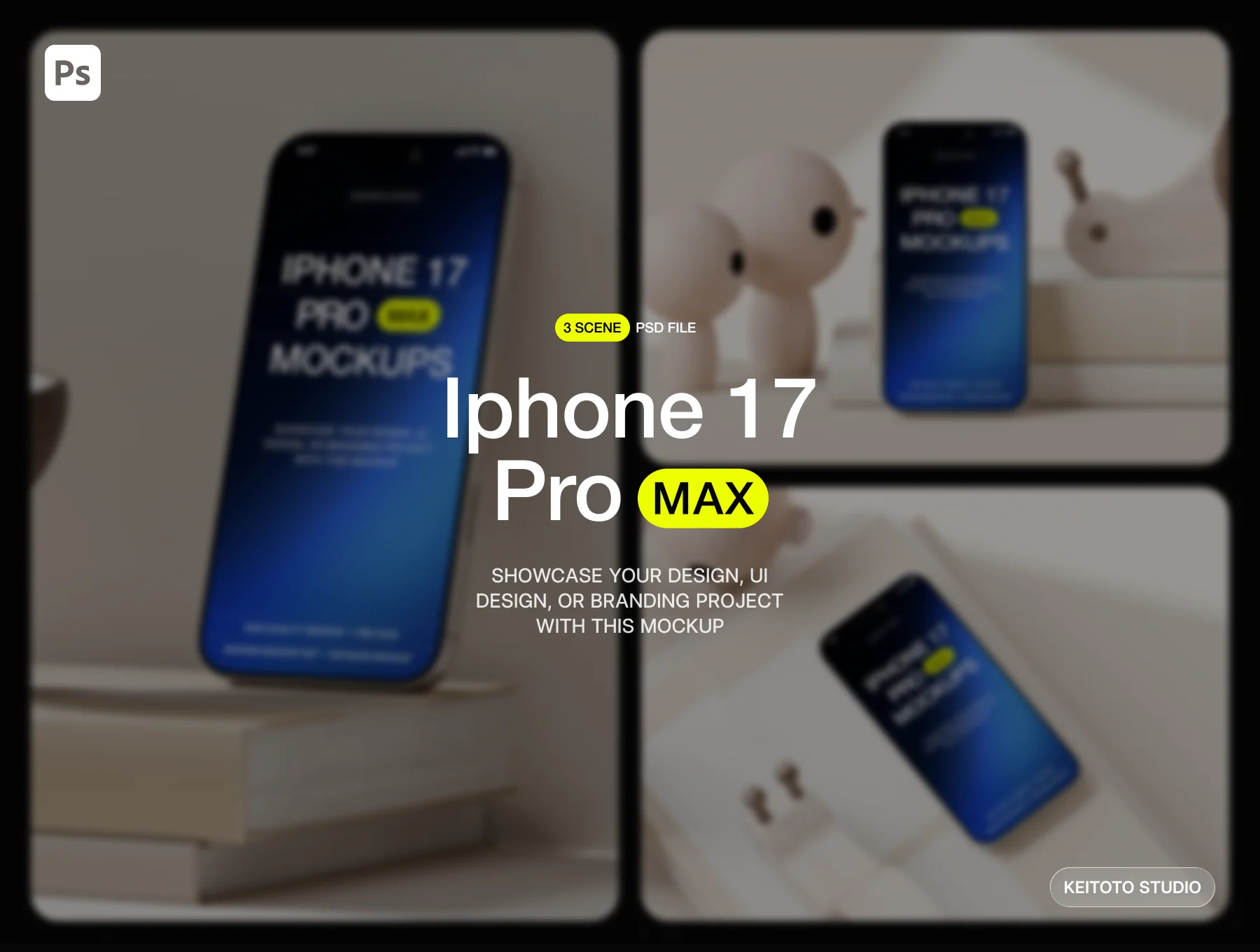 iPhone 17 Pro Max Soft Studio Mockups