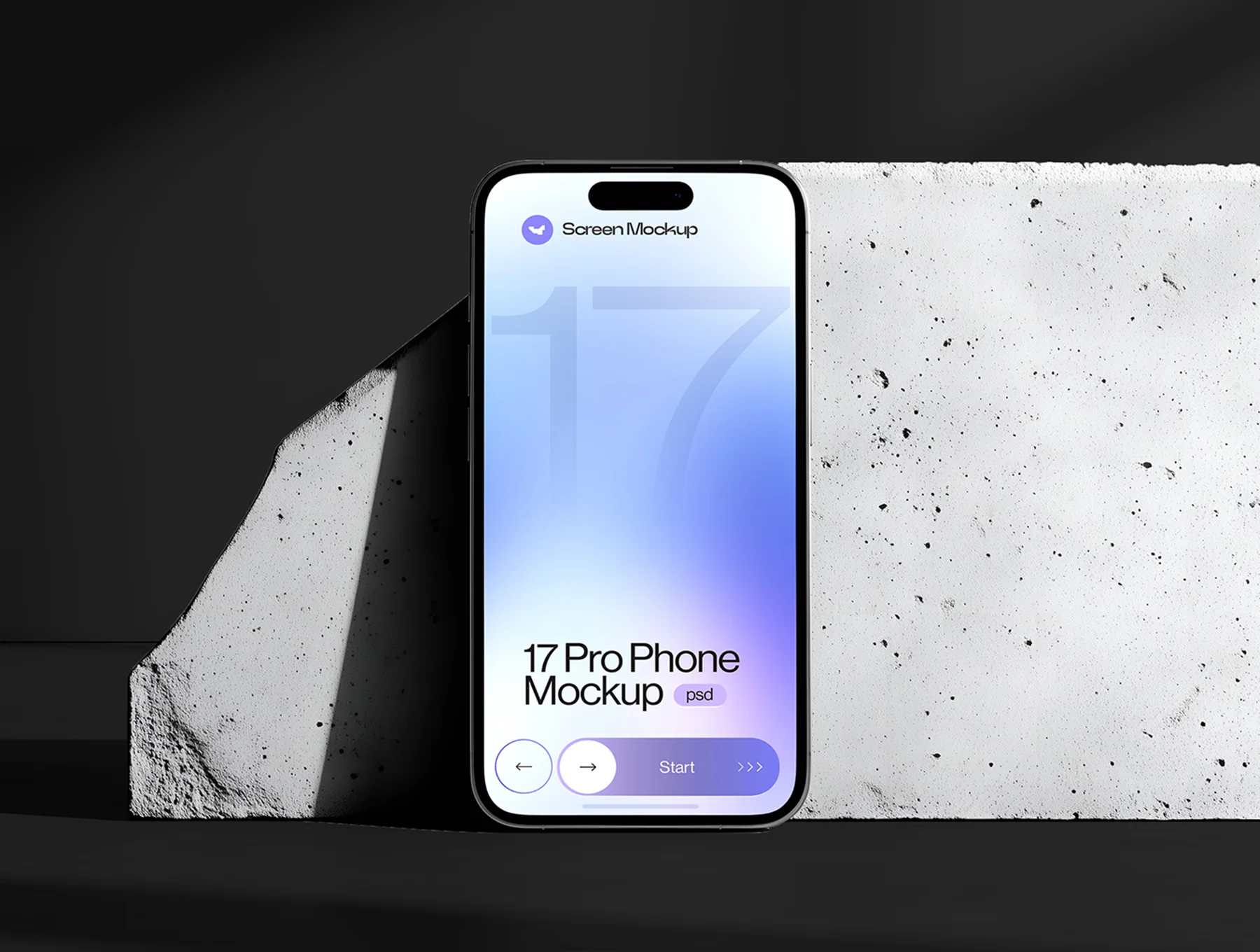 iPhone 17 Pro Mockup On Concrete Blocks - 06 Scene