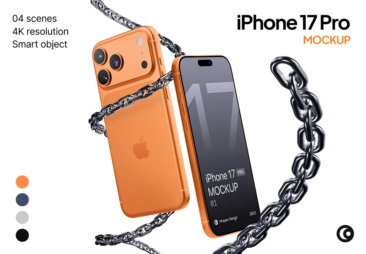 iPhone 17 Pro Mockup Set PSD