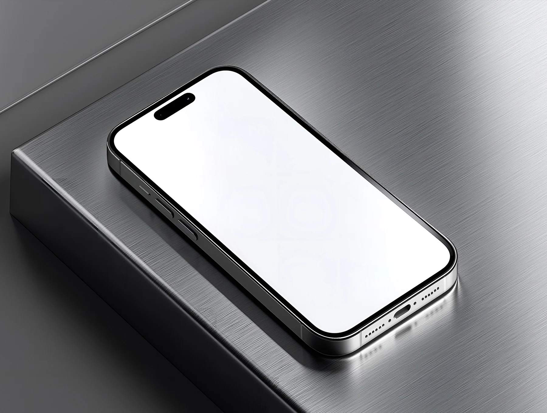 Iphone 17 Pro Screen Mockup Dark Metal Background Set - 03 Scene 2