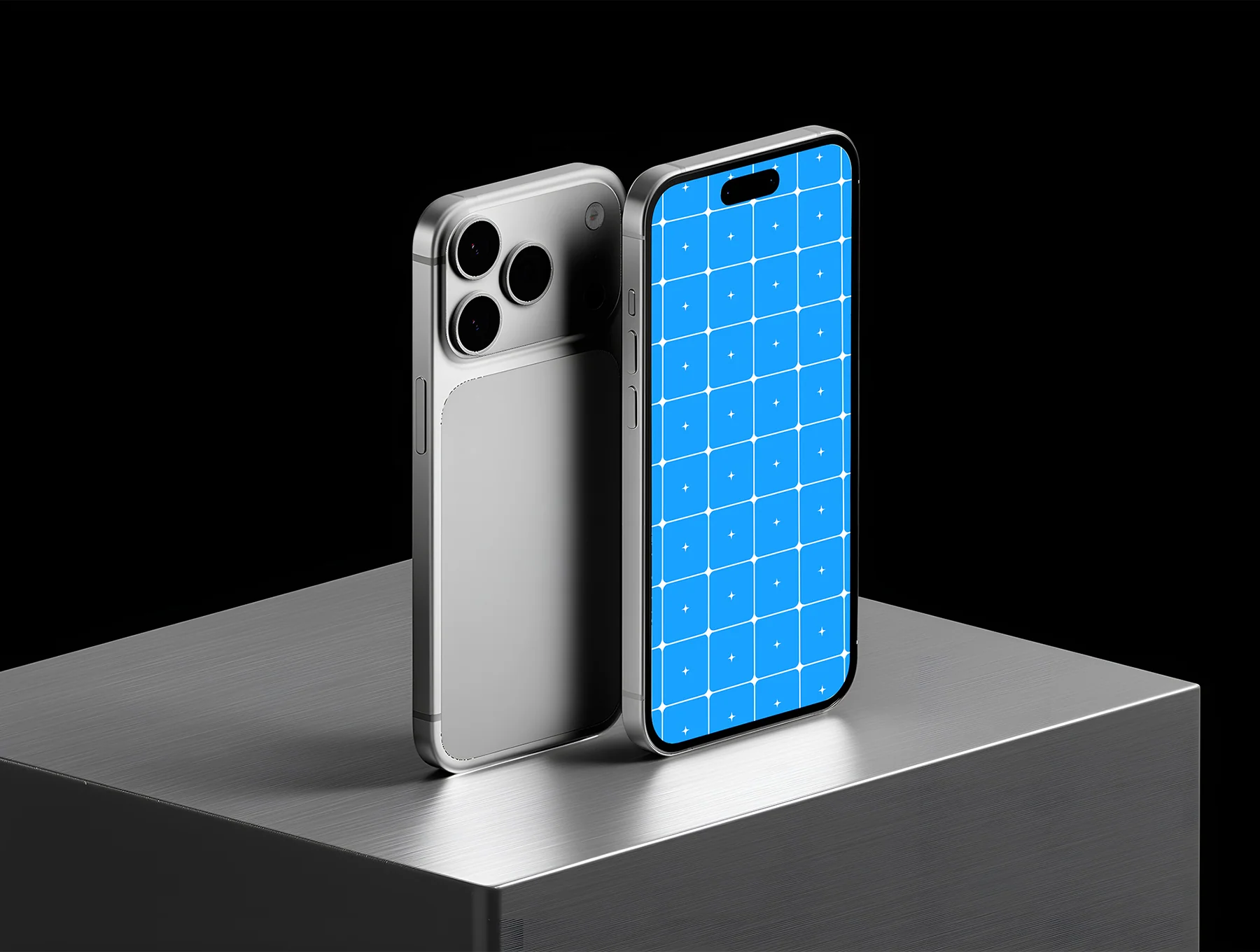 Iphone 17 Pro Screen Mockup Dark Metal Background Set - 03 Scene 6