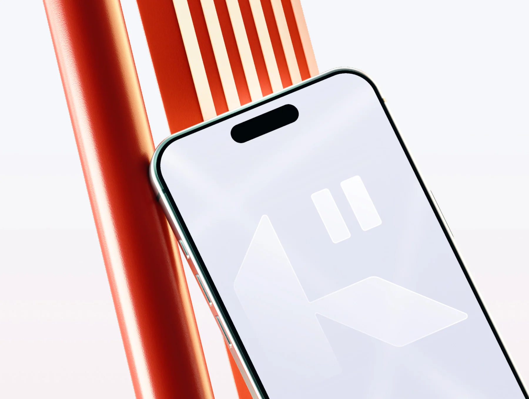 Smartphone mockup — Scene with a metal chair 4