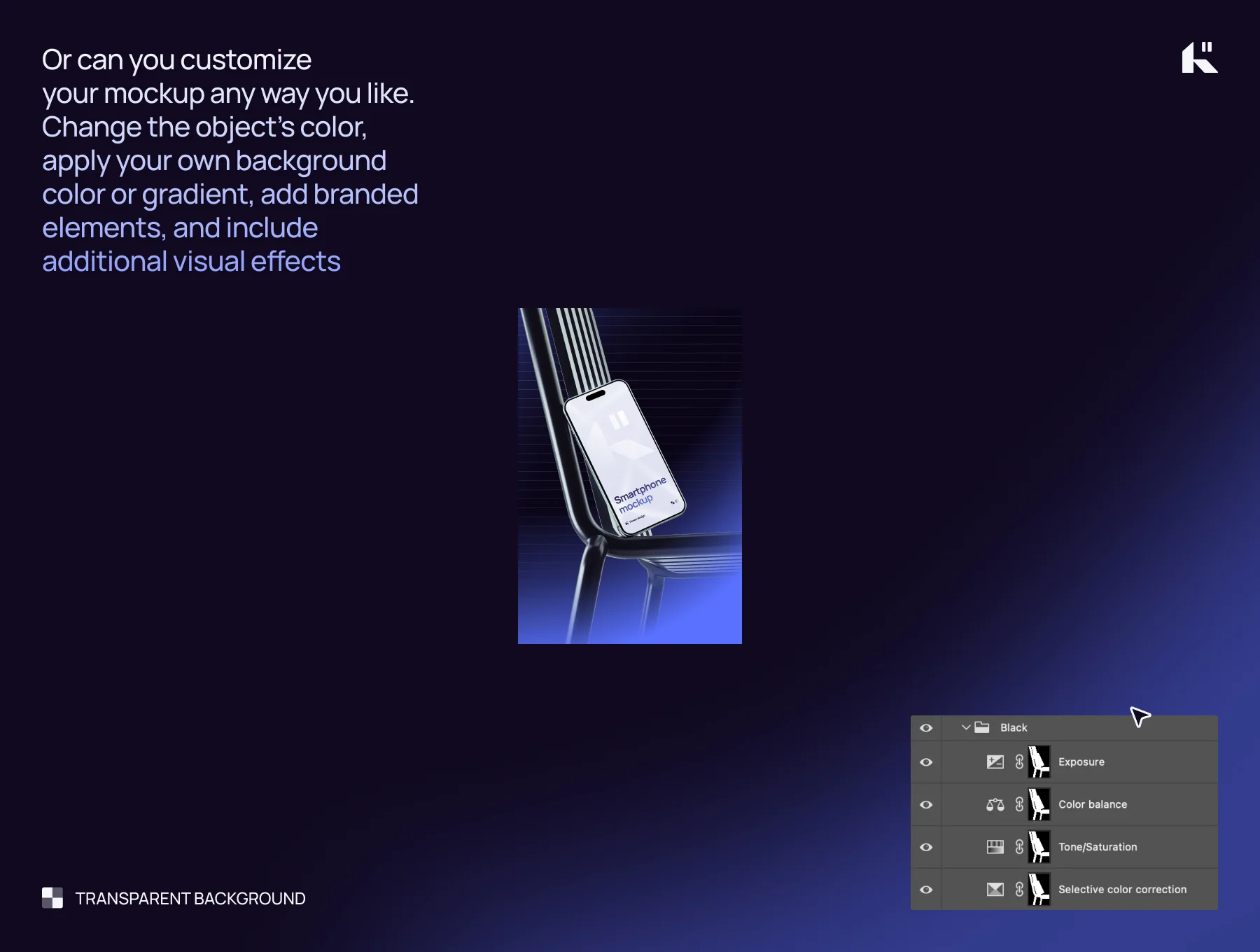 Smartphone mockup — Scene with a metal chair 6
