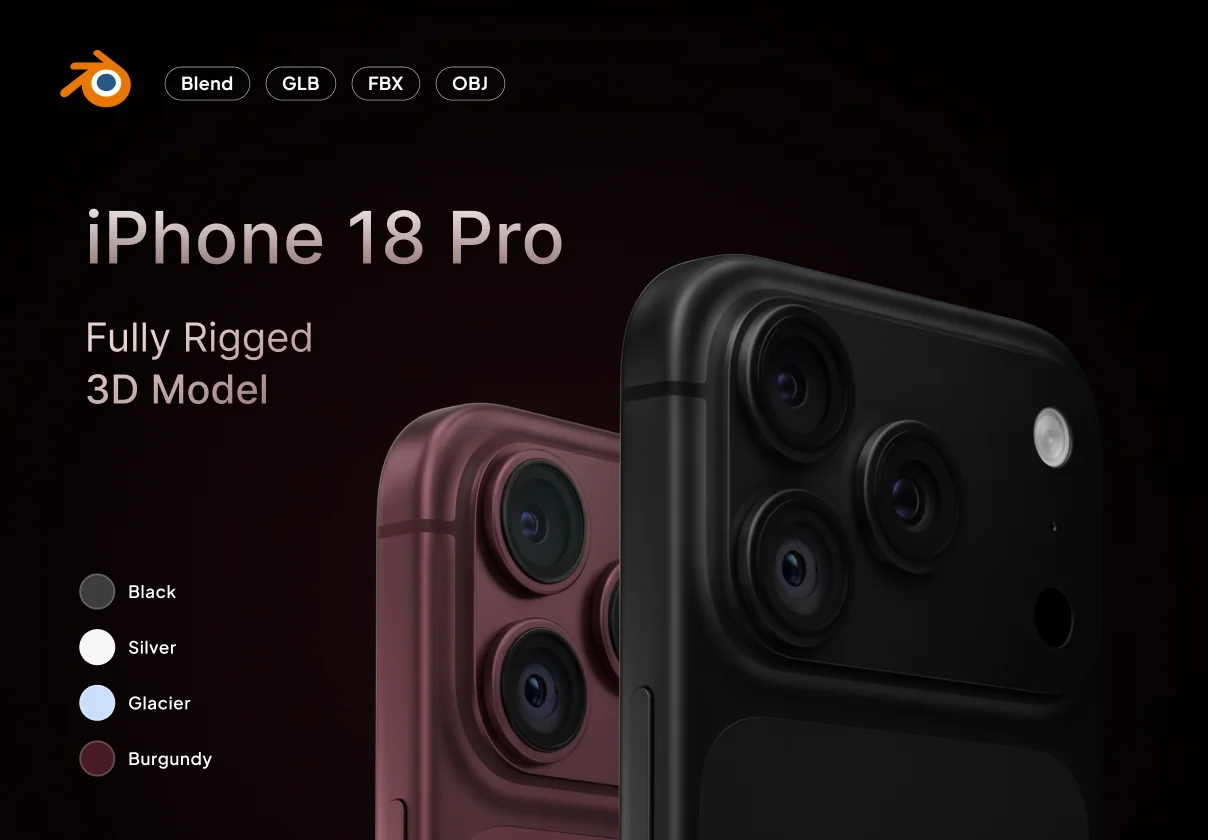 iPhone 18 Pro 3D Model | Blender 3D