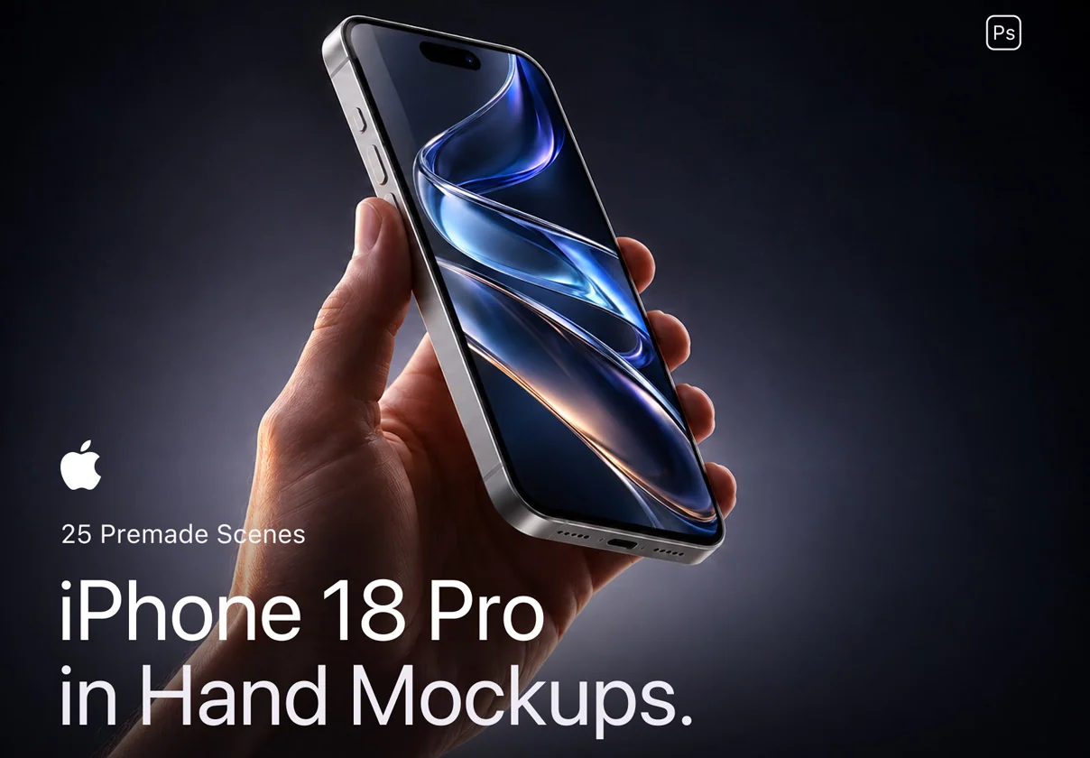 iPhone 18 Pro in Hand Mockups