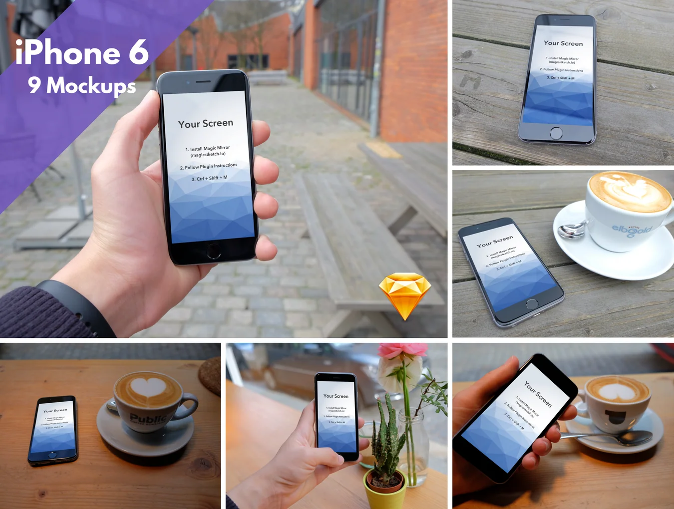 iPhone 6 Mockups & Coffee