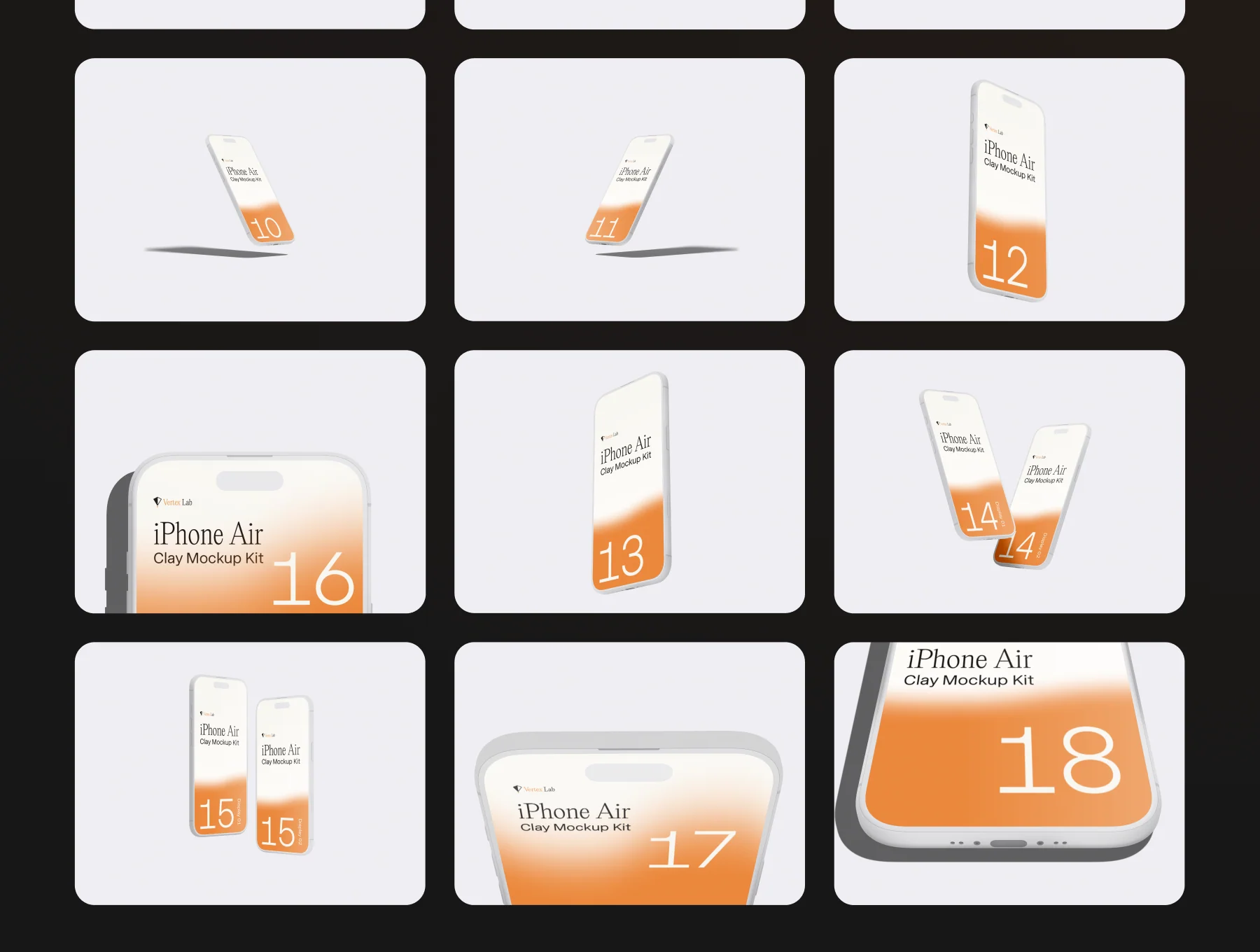 iPhone Air Clay Mockup Kit — 18 Cinematic Scenes (PSD & Figma) 11