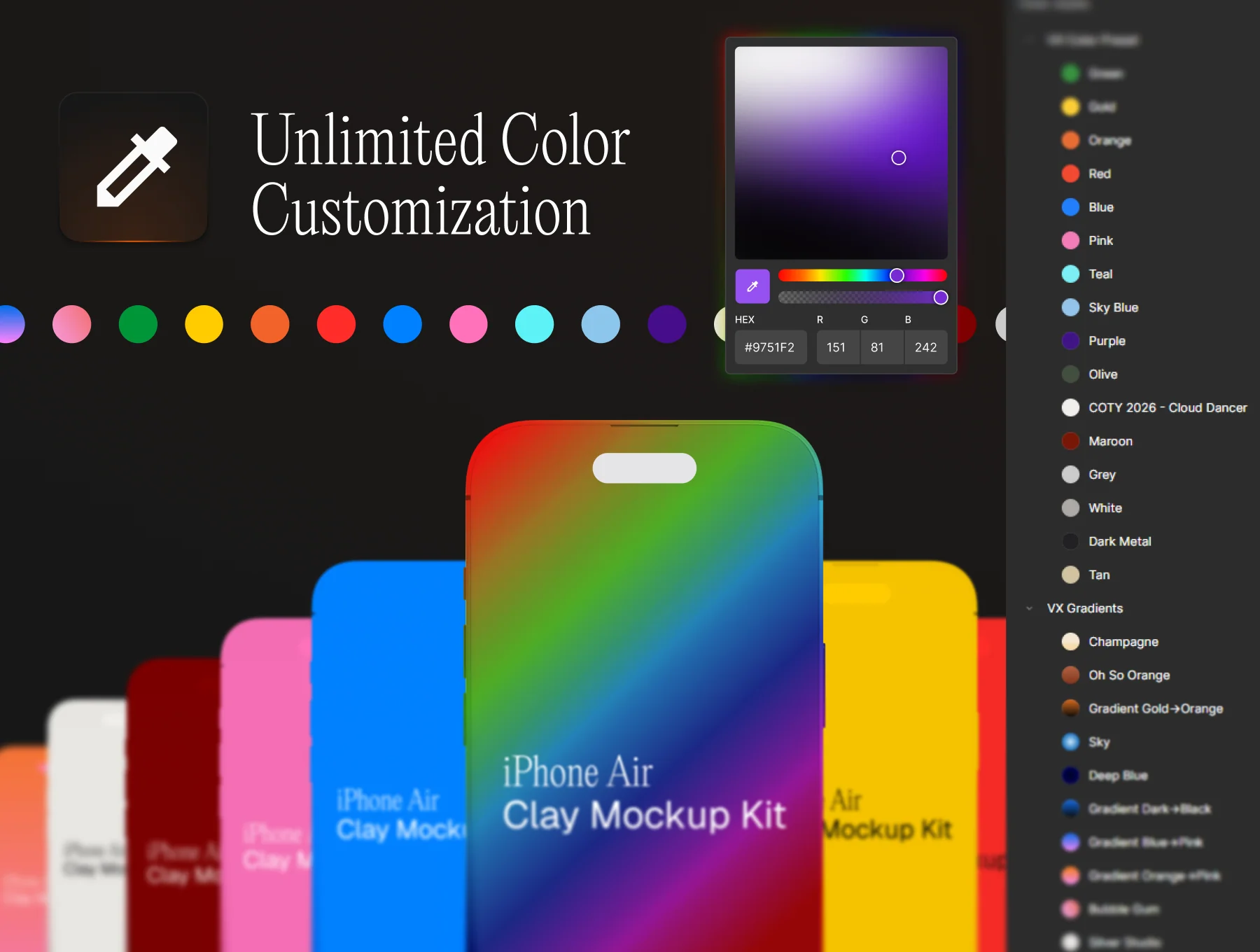 iPhone Air Clay Mockup Kit — 18 Cinematic Scenes (PSD & Figma) 4