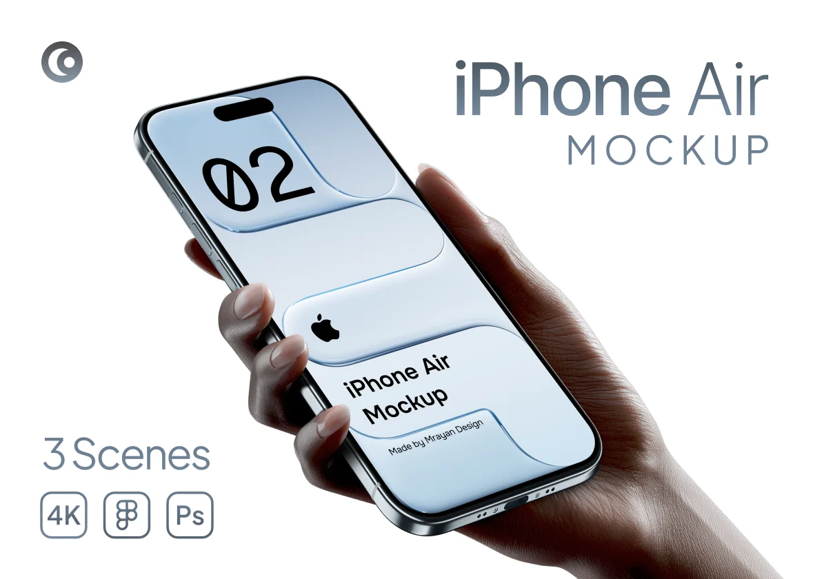 iPhone Air in Hand Mockup