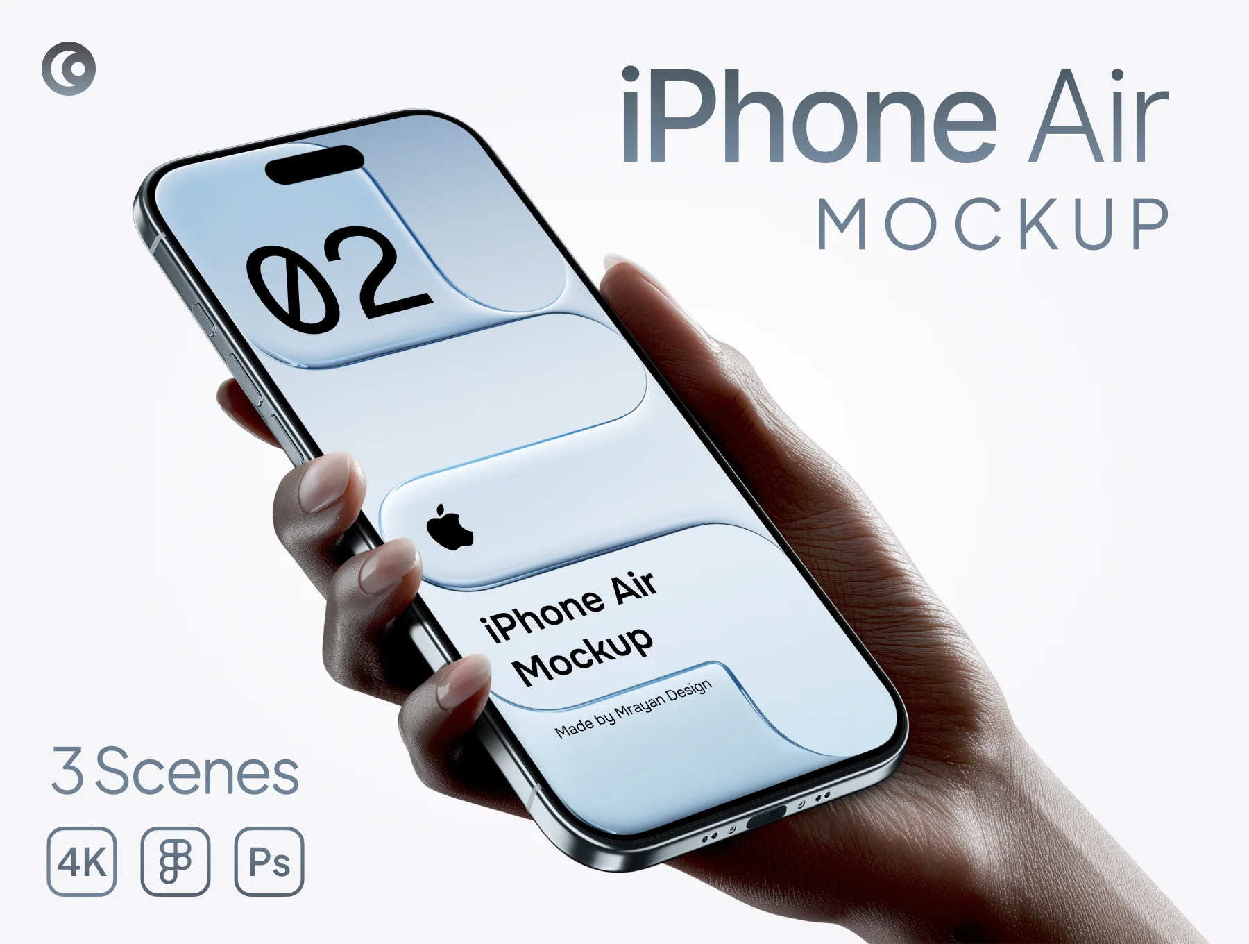 iPhone Air in Hand Mockup