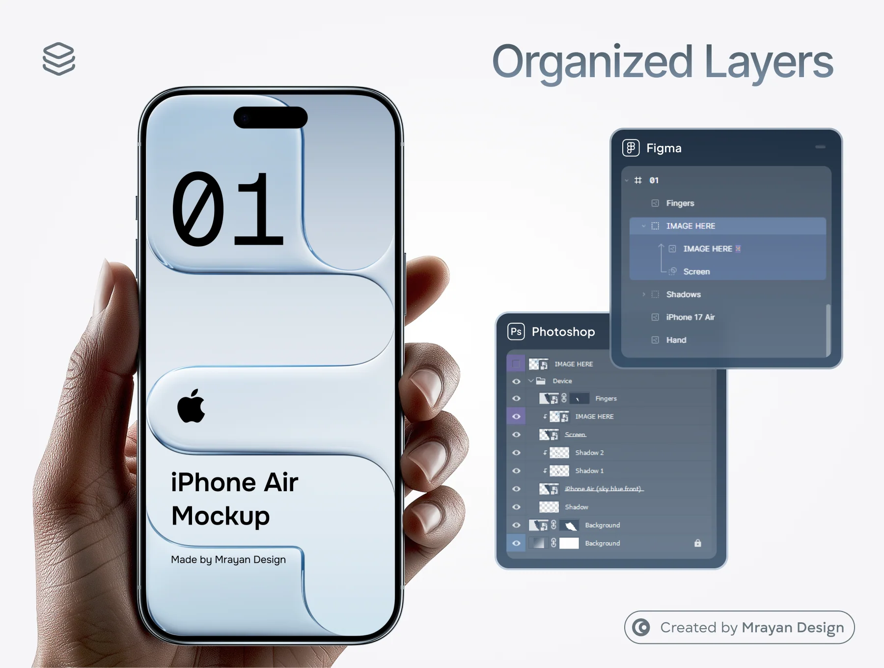 iPhone Air in Hand Mockup 2
