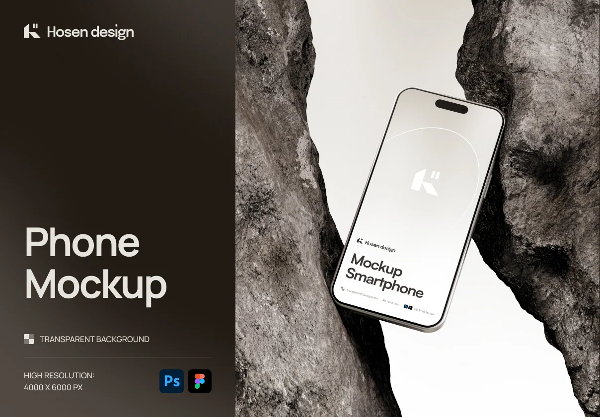 Smartphone Mockup — Stone Scene