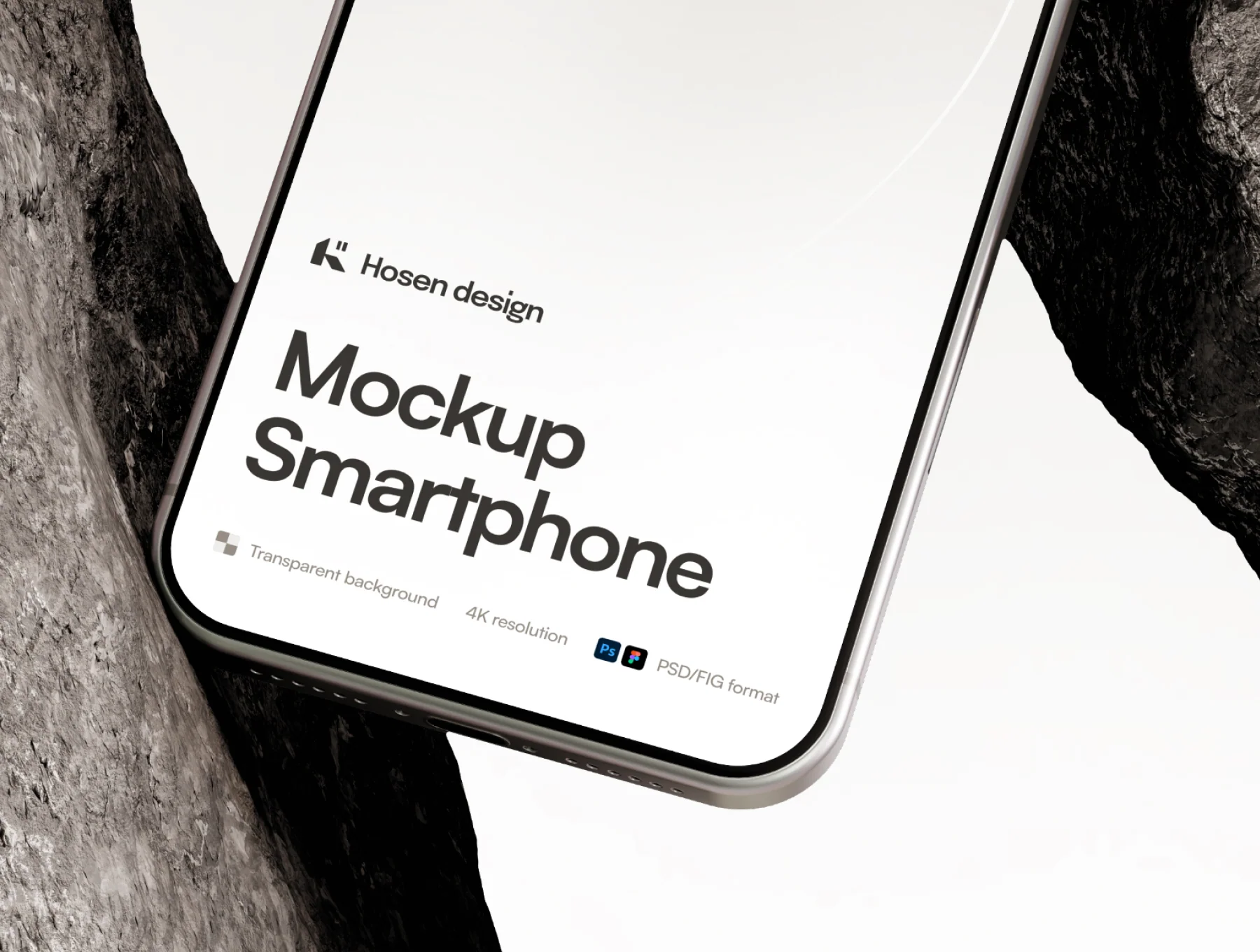 Smartphone Mockup — Stone Scene 3