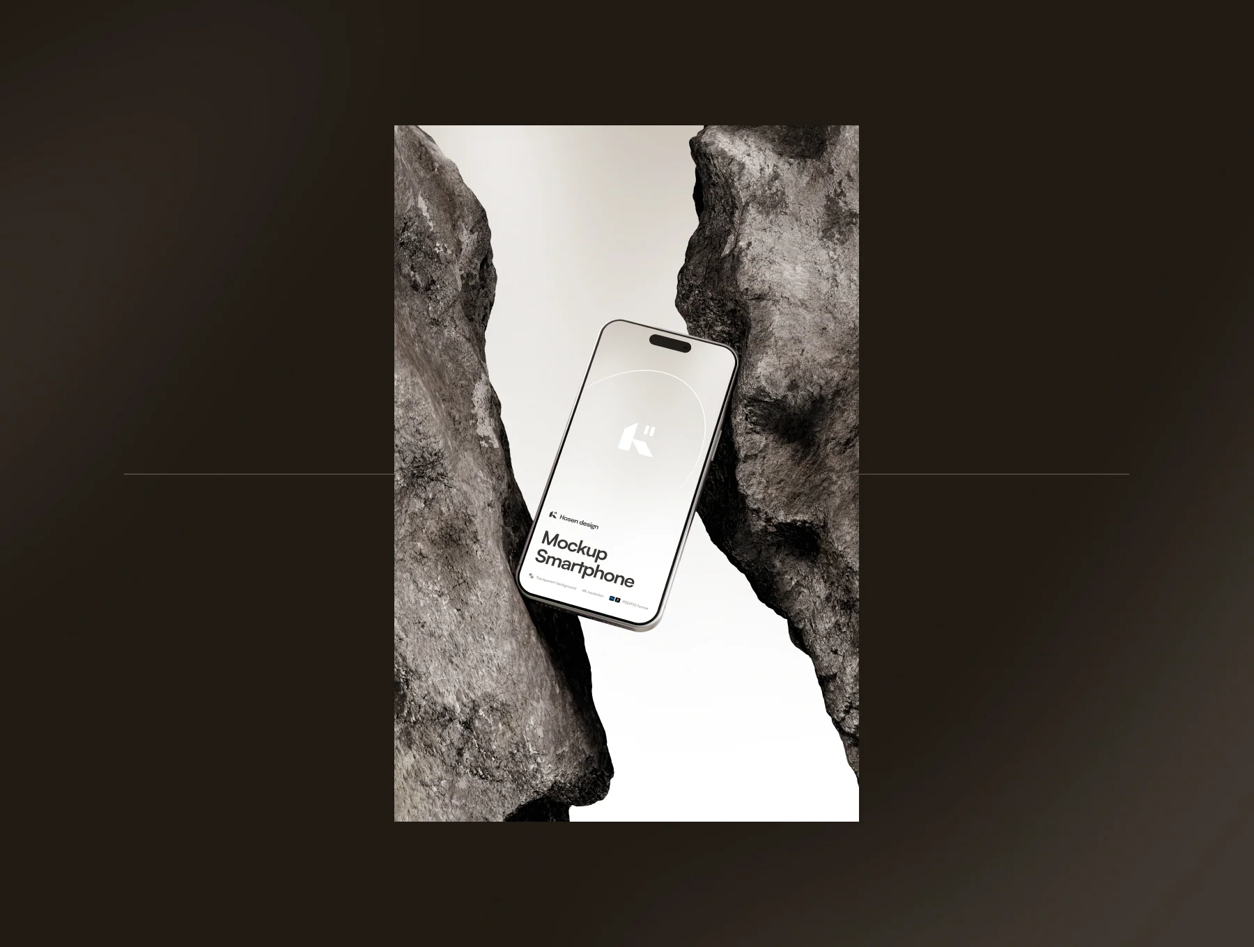 Smartphone Mockup — Stone Scene 4