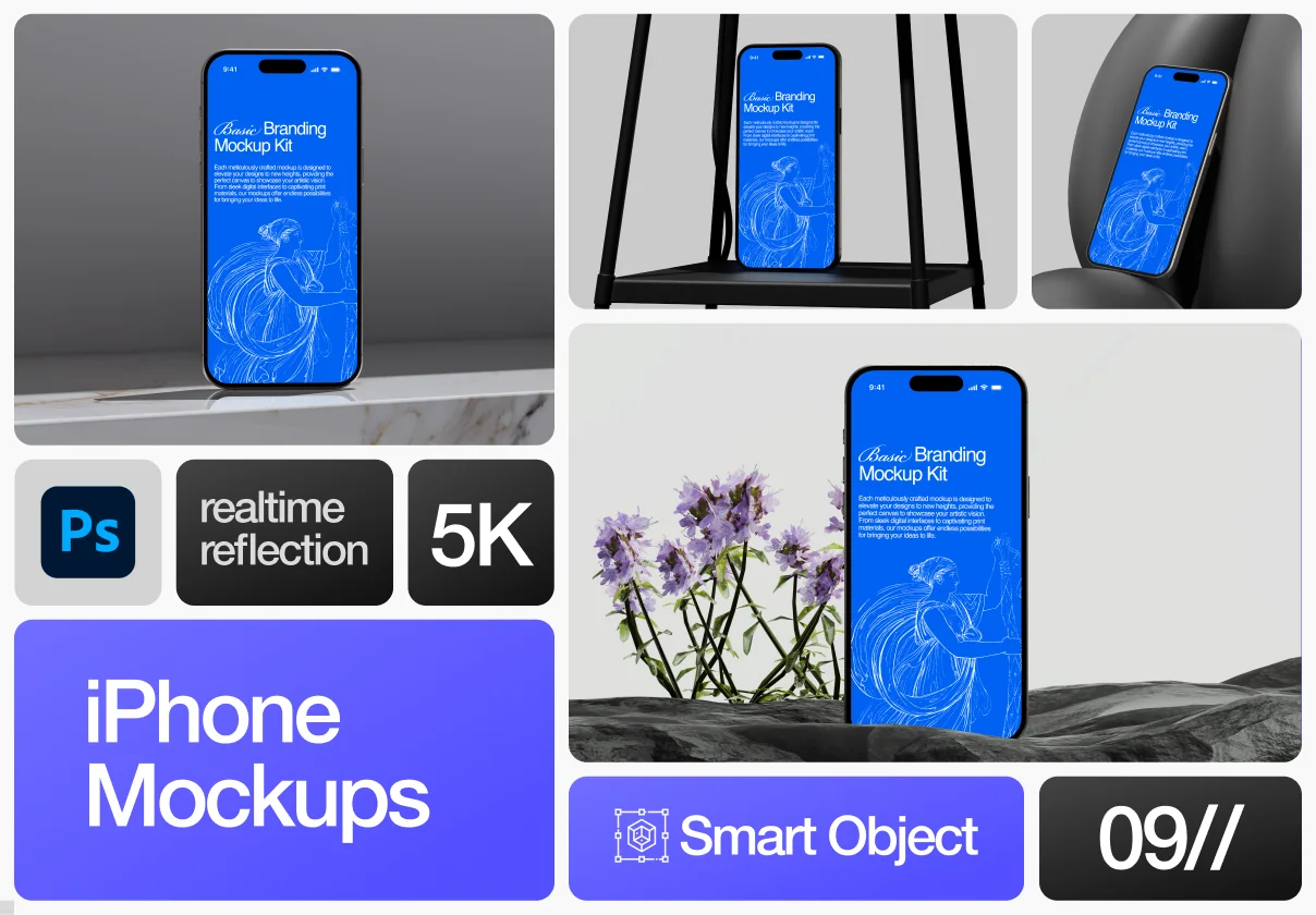iPhone Mockups - Basic Branding Mockup Kit