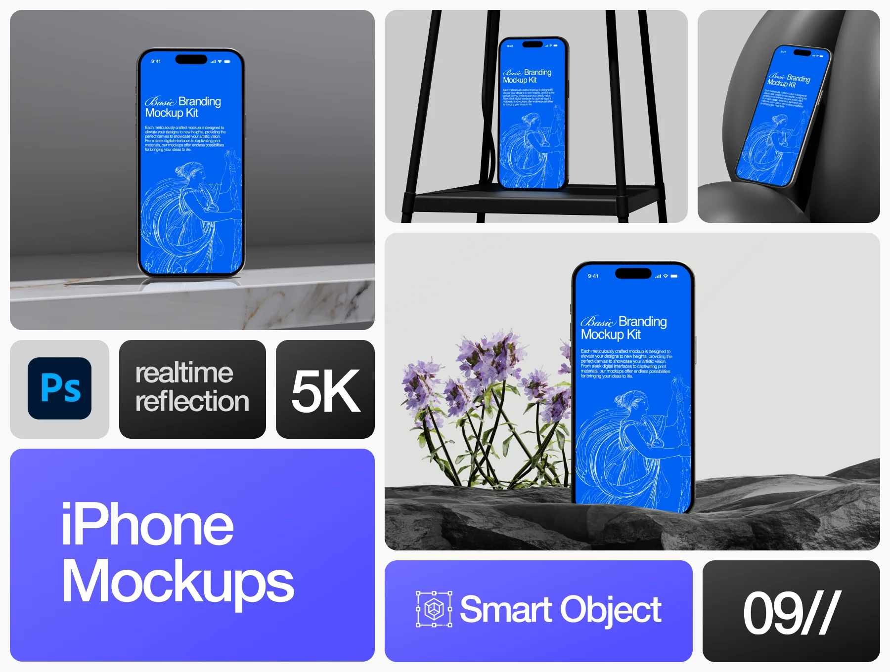iPhone Mockups - Basic Branding Mockup Kit