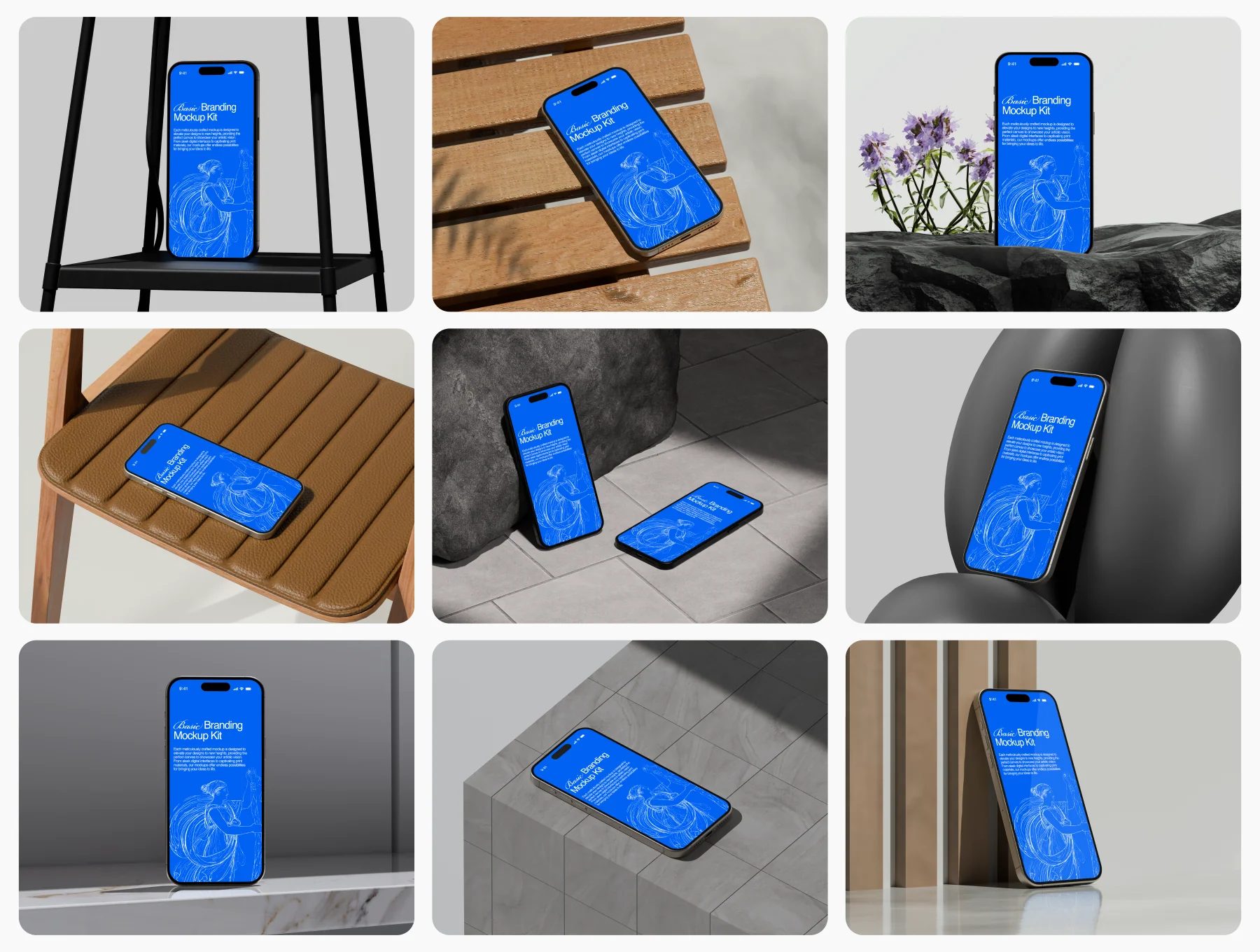 iPhone Mockups - Basic Branding Mockup Kit 2