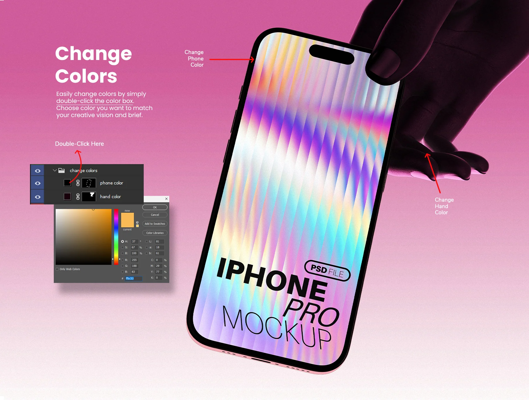 iPhone Pro with Hand Holding Backlight Mockups 4