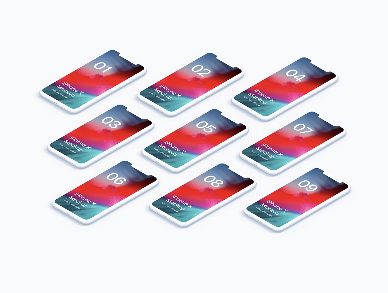 iPhone X Clay 20 Scenes Mockups 7