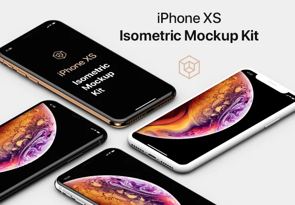 iPhone XS Isometric Mockup Kit