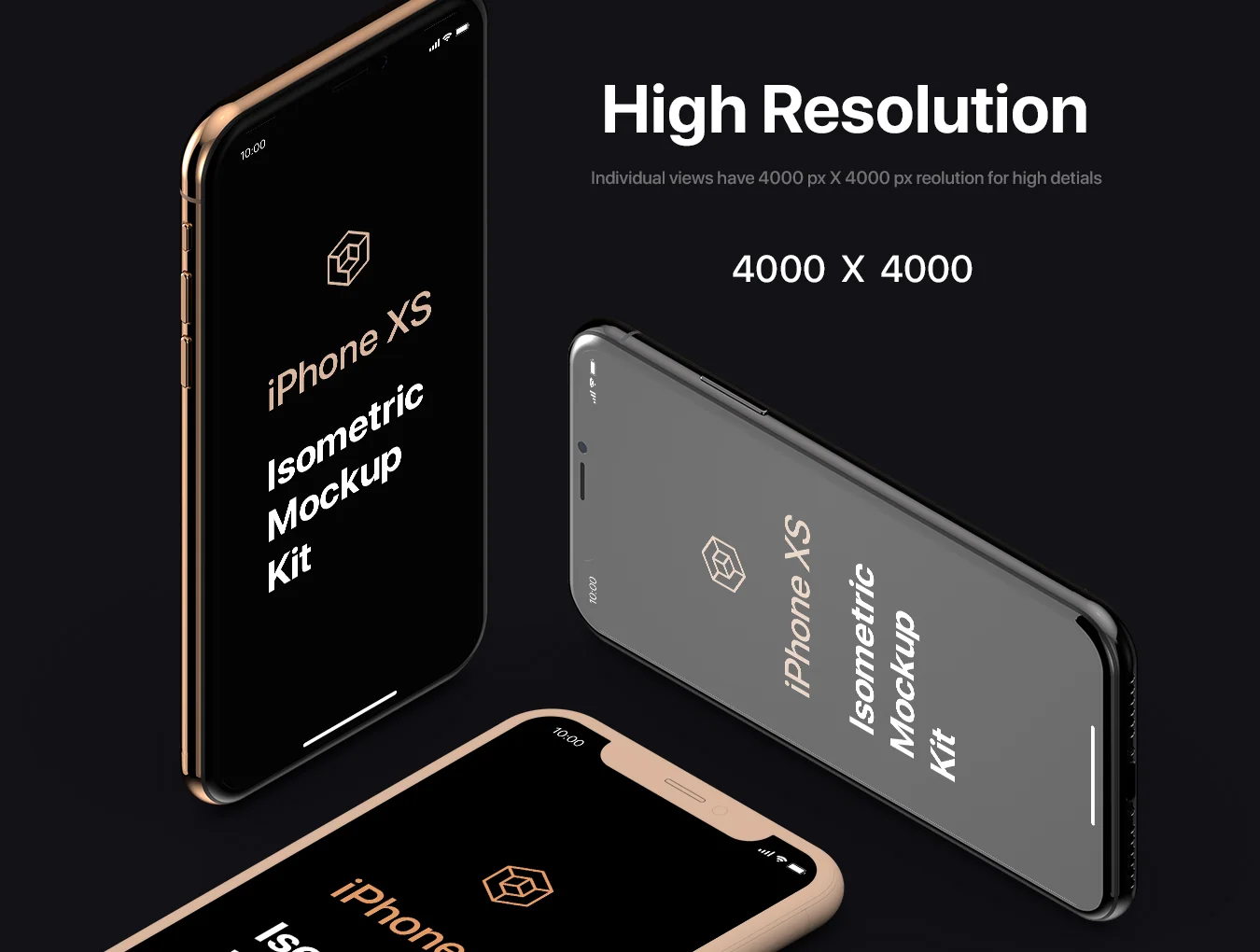 iPhone XS Isometric Mockup Kit 2