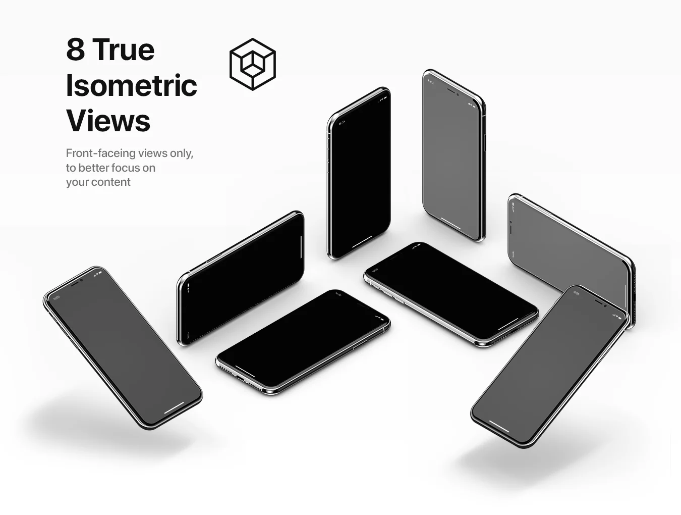 iPhone XS Isometric Mockup Kit 3