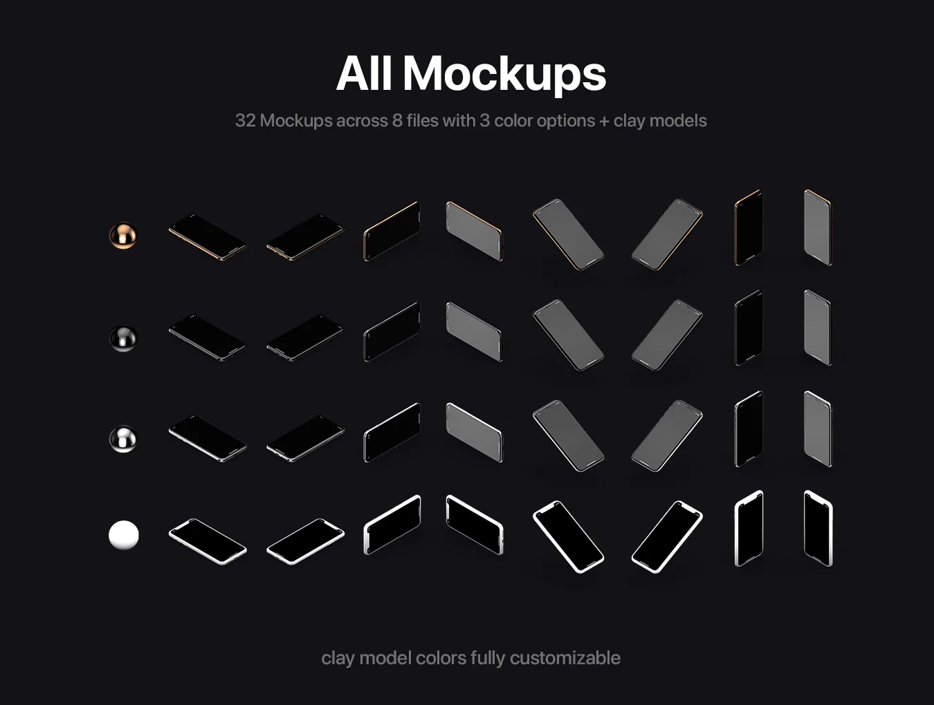 iPhone XS Isometric Mockup Kit 6