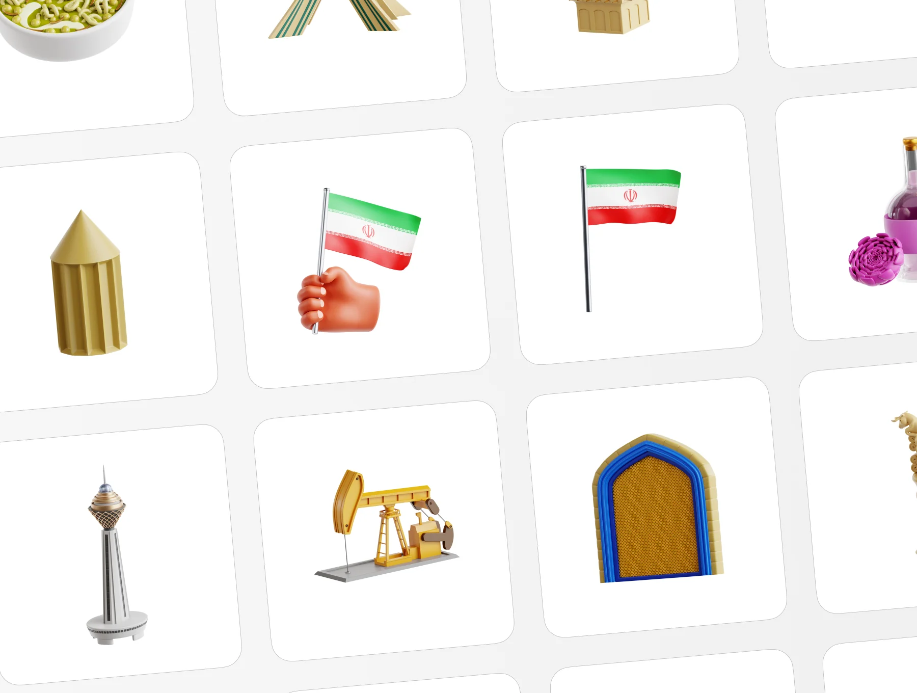 Iran 3D Icon Set 5