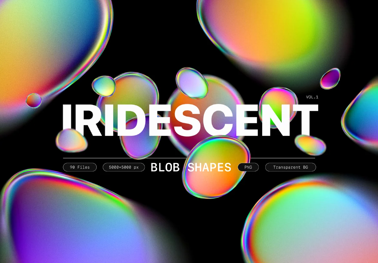 Iridescent blob shapes collection