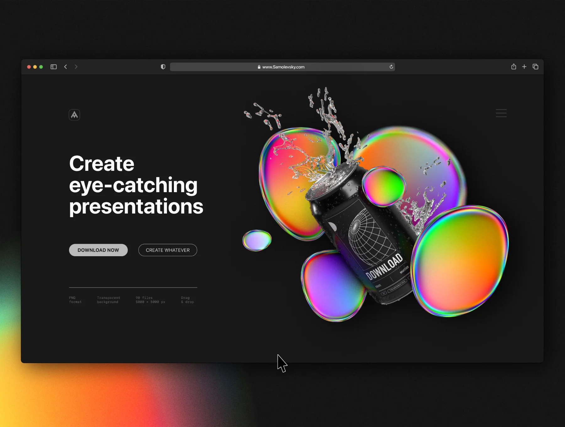 Iridescent blob shapes collection 7