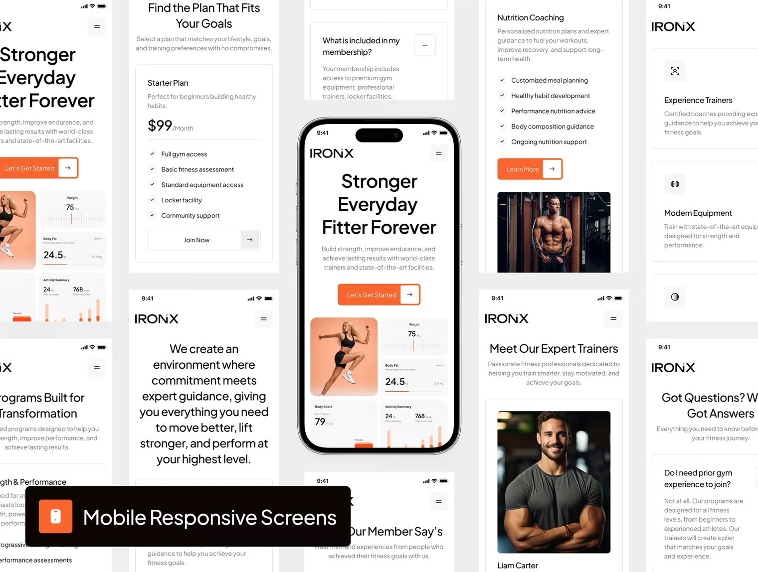 IRONIX - Fitness Workout Website UI Kit 9
