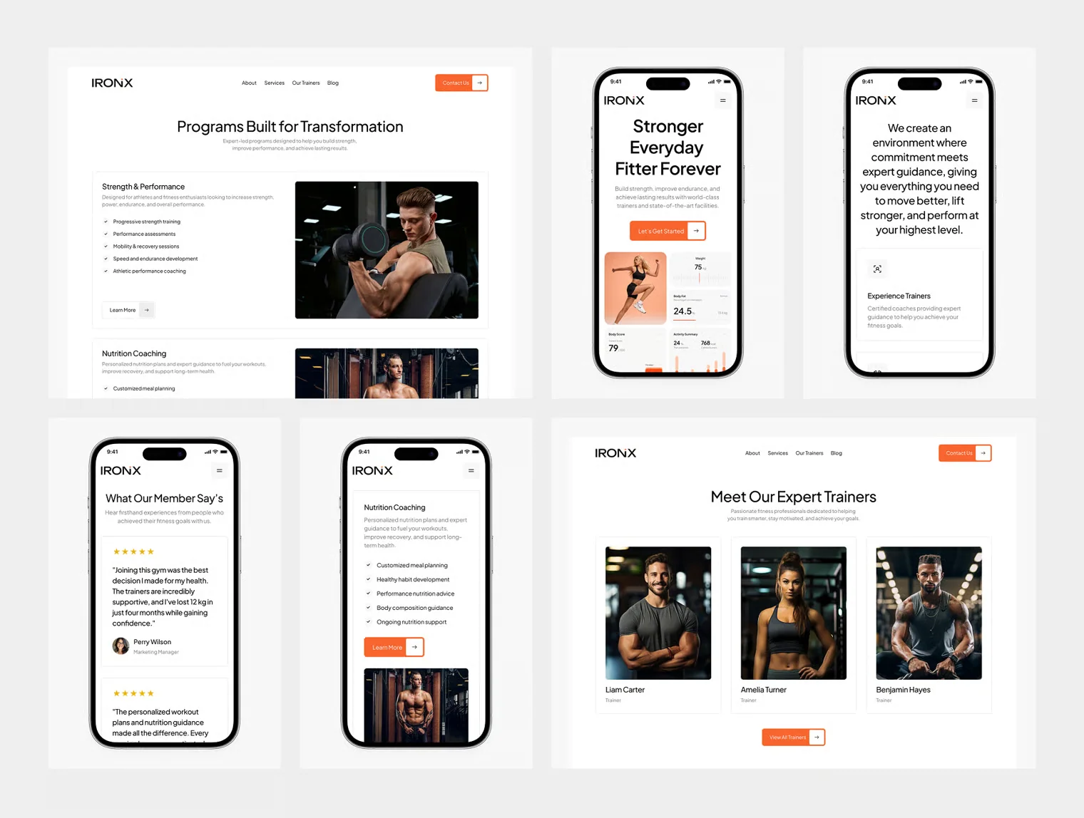 IRONIX - Fitness Workout Website UI Kit 3