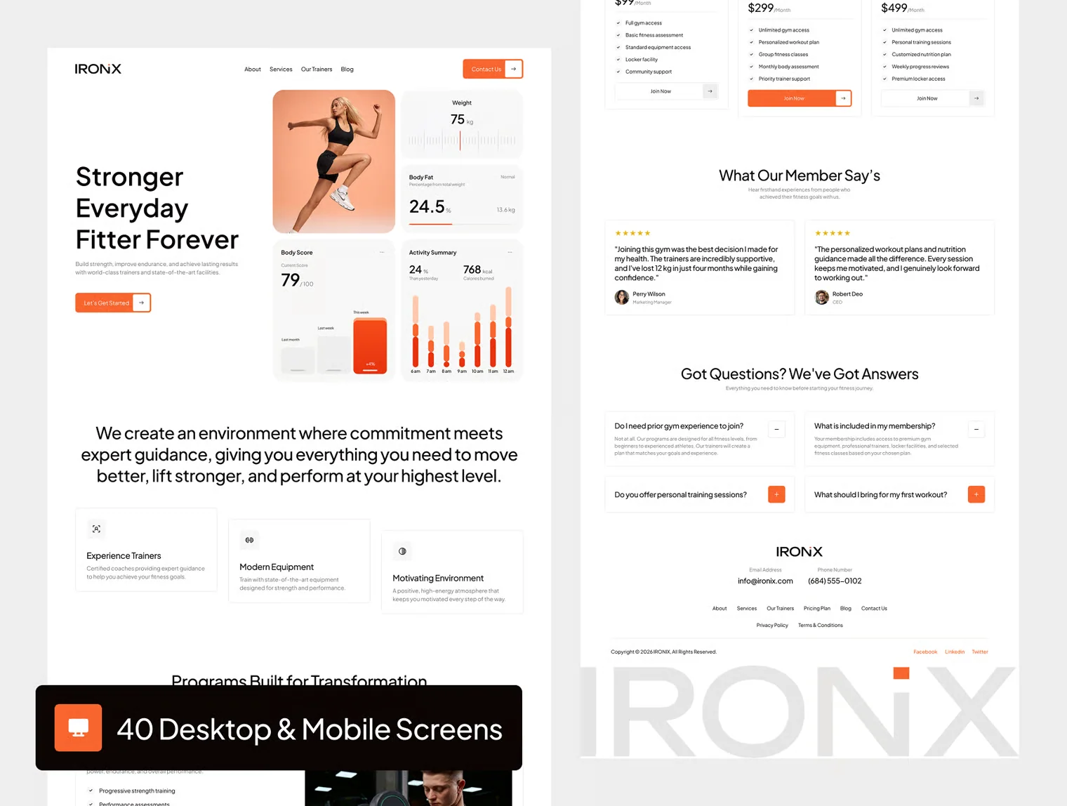 IRONIX - Fitness Workout Website UI Kit 5