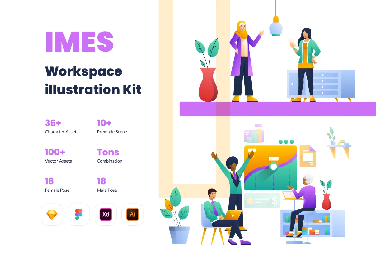 IMES Workspace Illustration Set