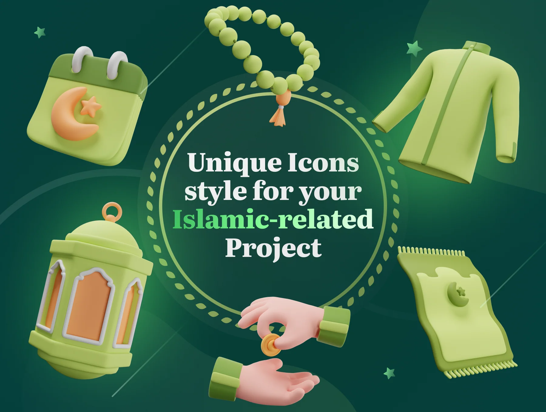 Islamy - Islamic & Ramadan 3D Icon Set 2