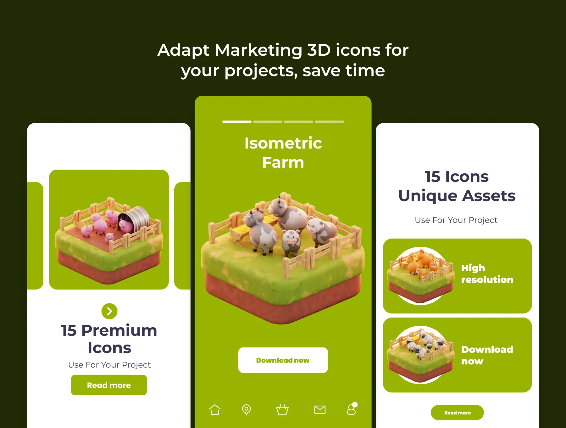 Isometric Farm 3D Illustration Pack 3
