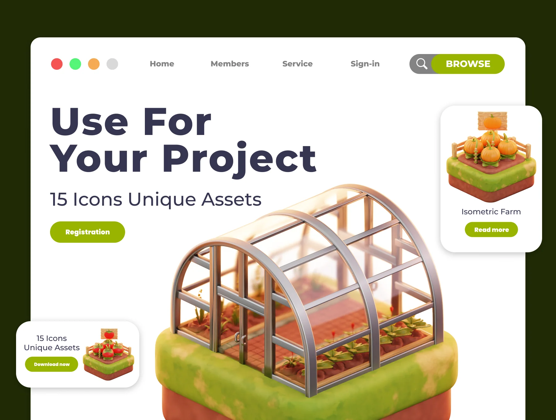 Isometric Farm 3D Illustration Pack 4