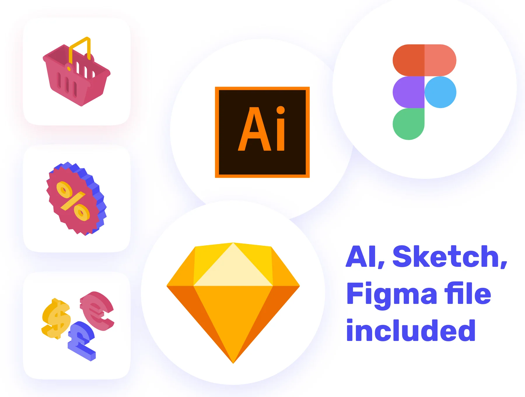 Isometric illustration e-commerce and marketing set 2
