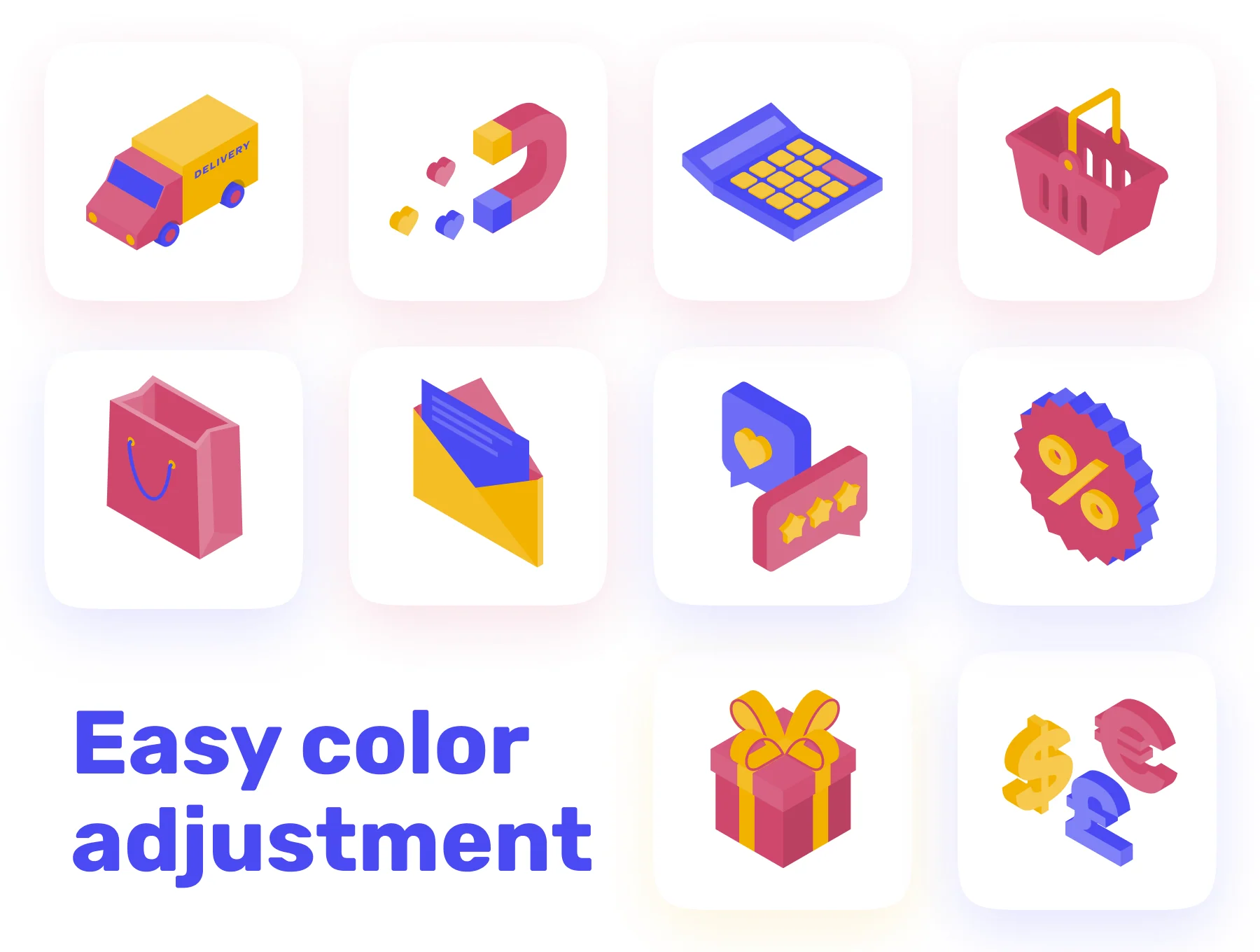 Isometric illustration e-commerce and marketing set 3