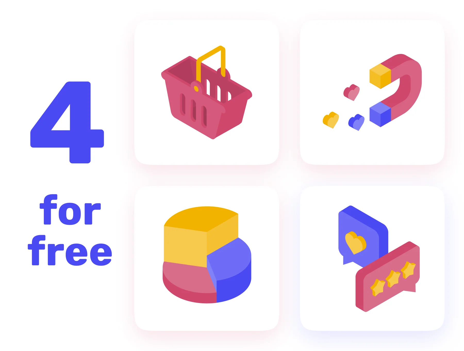 Isometric illustration e-commerce and marketing set 4