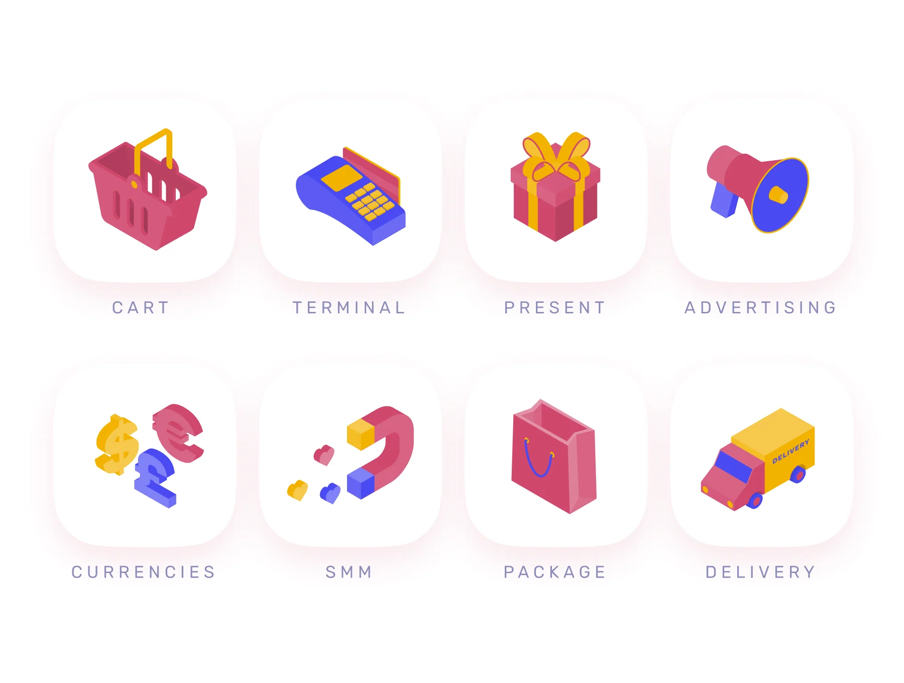 Isometric illustration e-commerce and marketing set 5