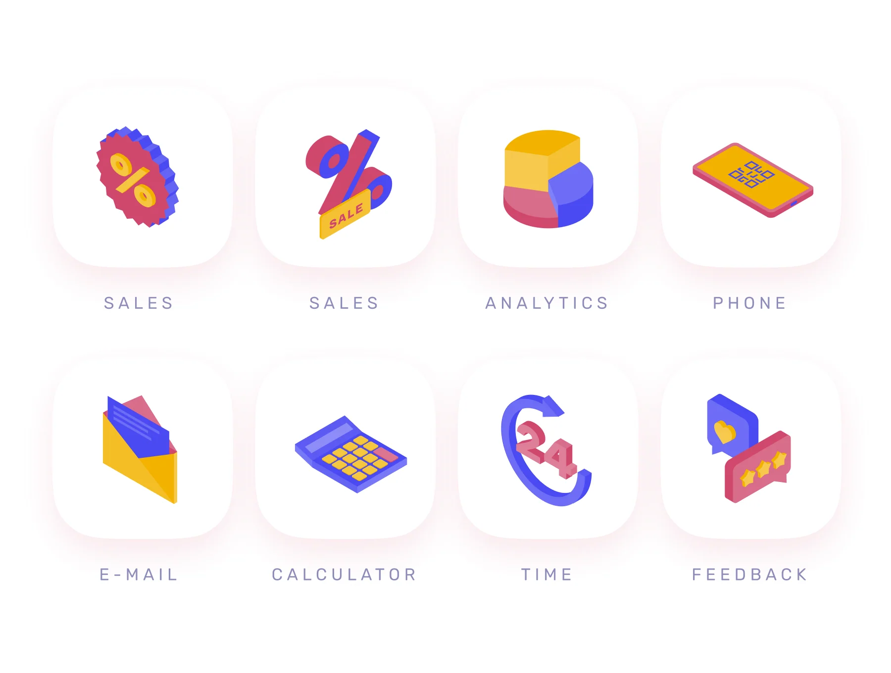 Isometric illustration e-commerce and marketing set 6