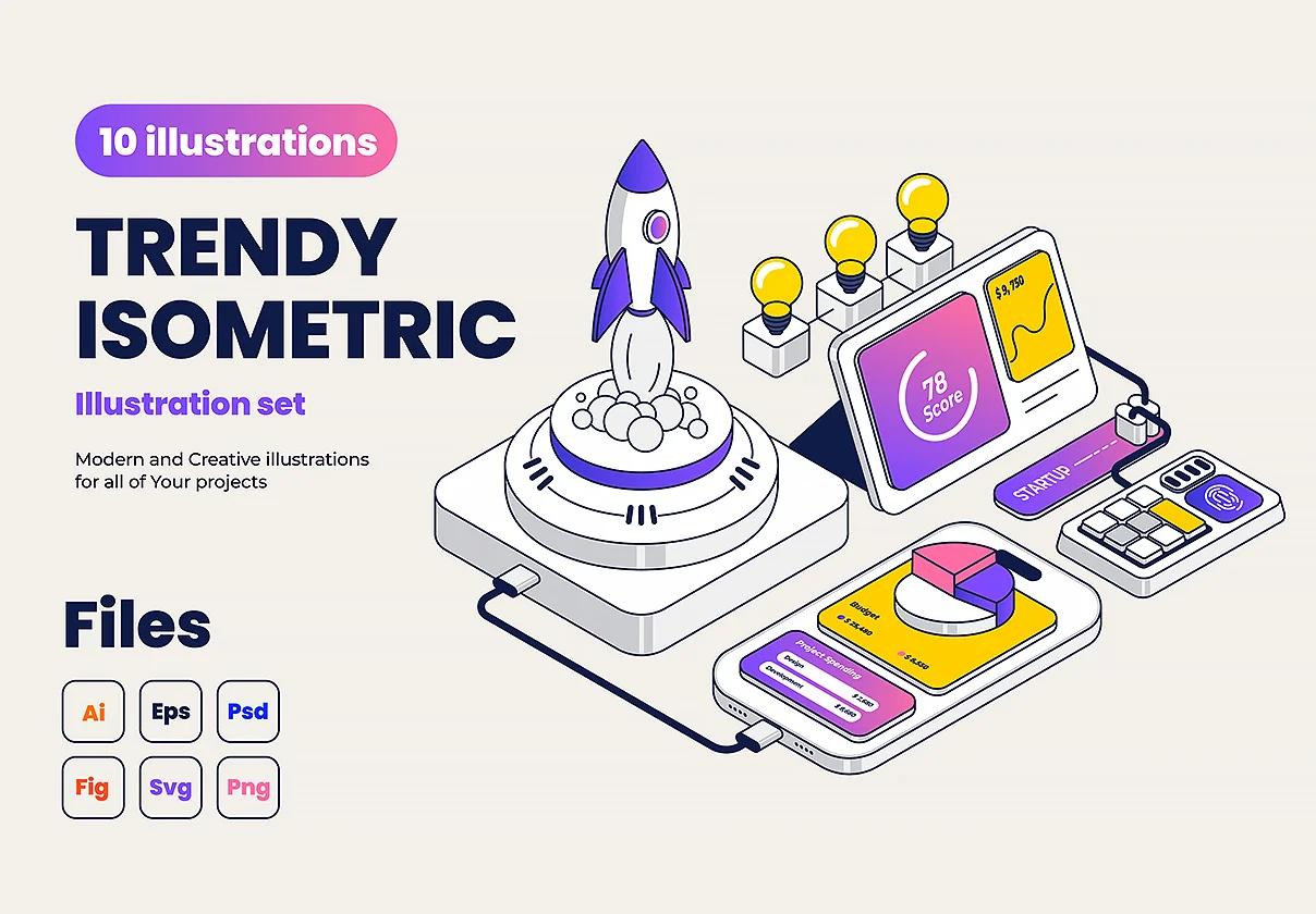 Business Isometric Illustration set