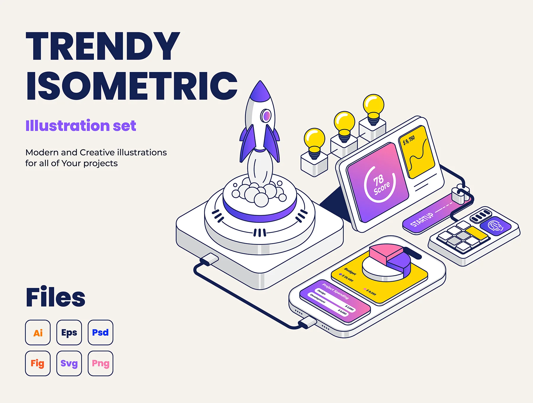 Business Isometric Illustration set