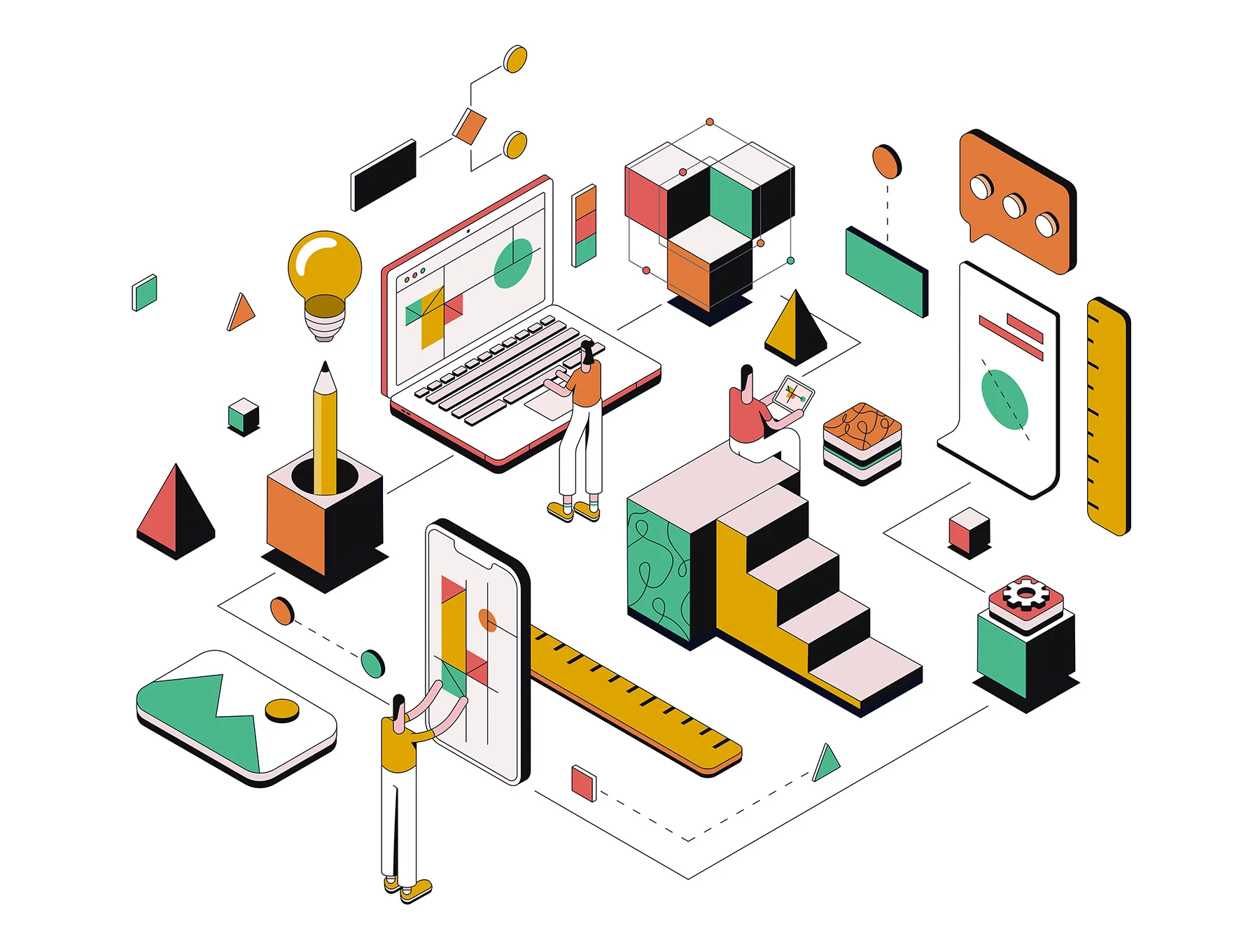 Isometric Illustrations on various topics 4