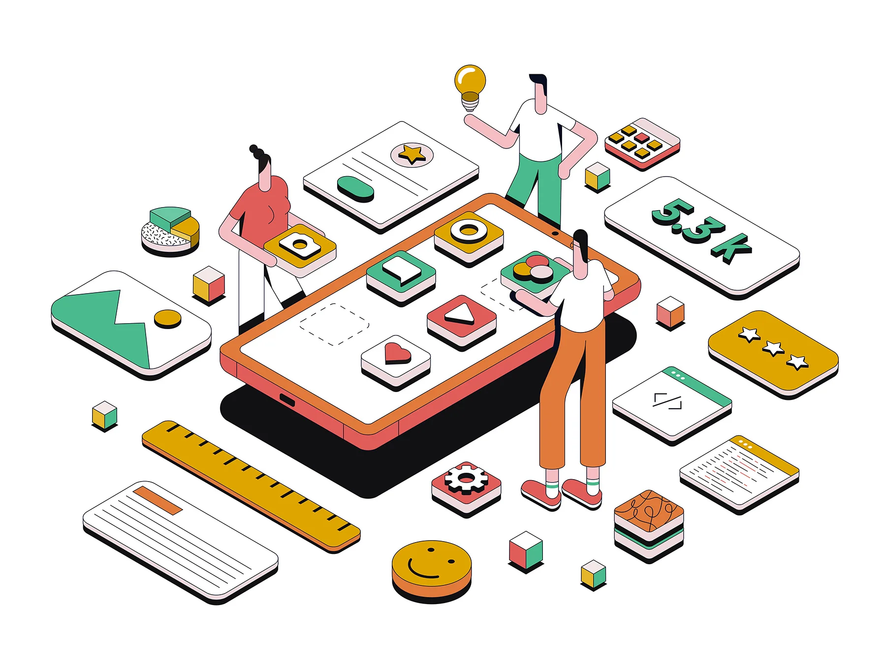 Isometric Illustrations on various topics 5