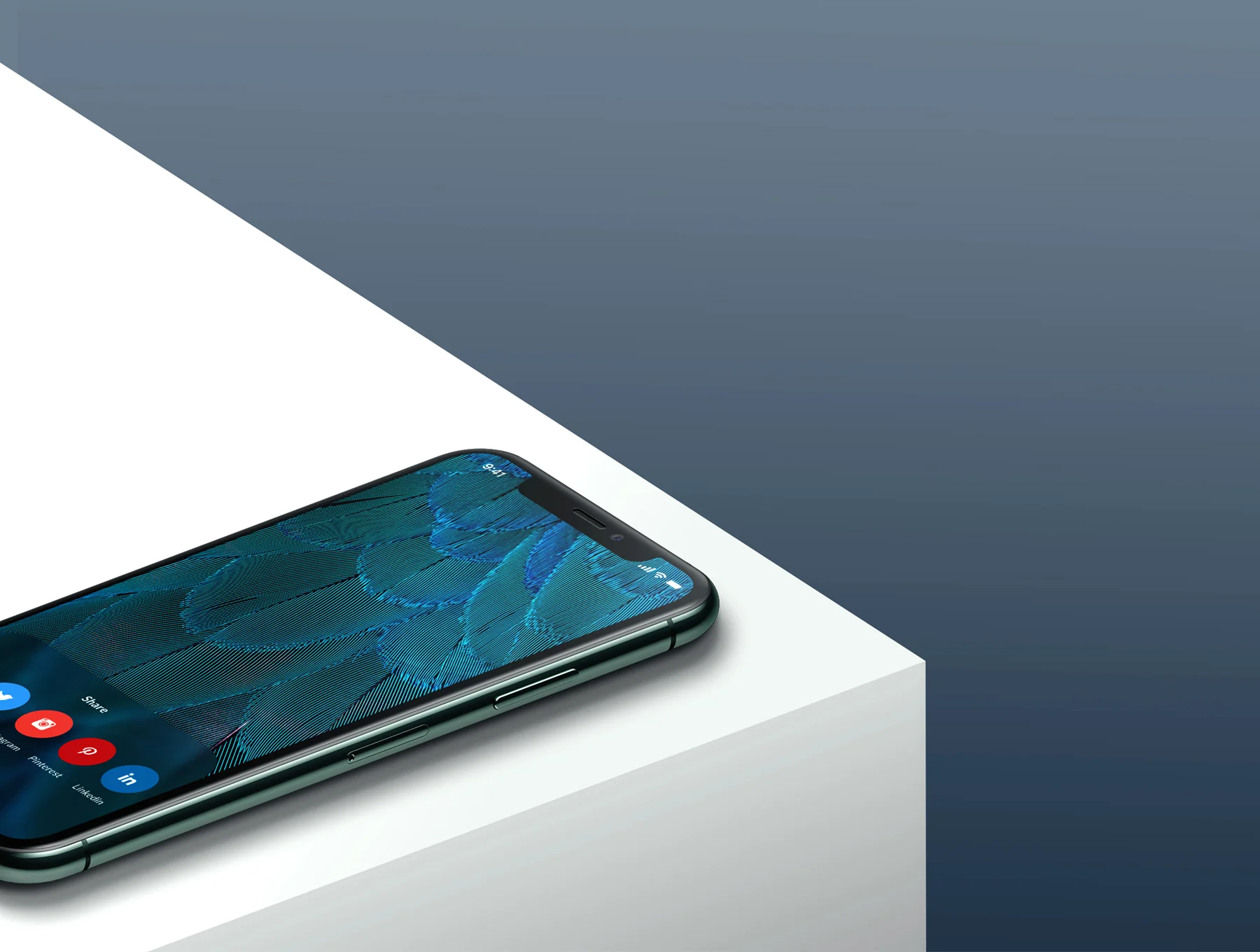Isometric iPhone 11 pro scene mockup 3