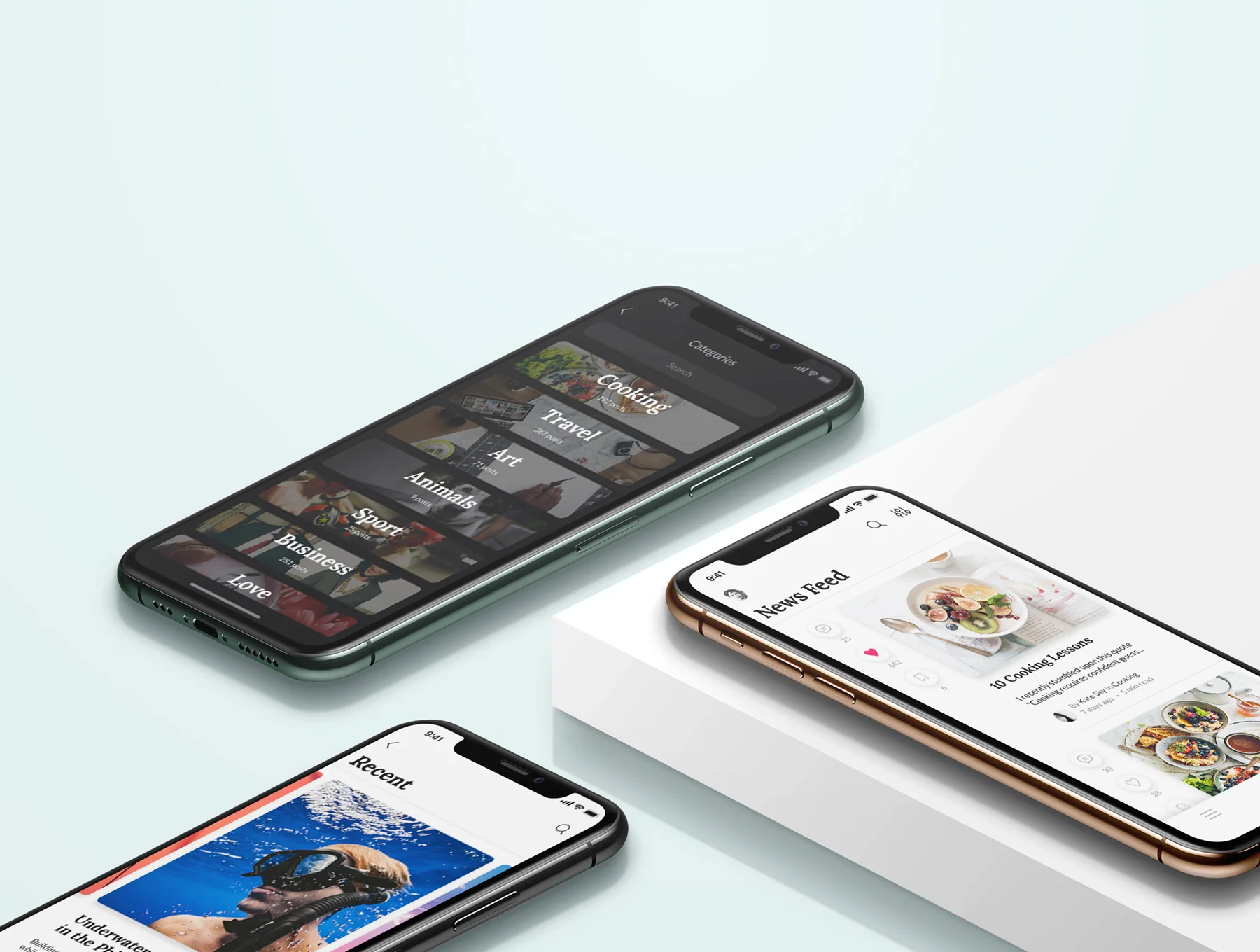 Isometric iPhone 11 pro scene mockup 4