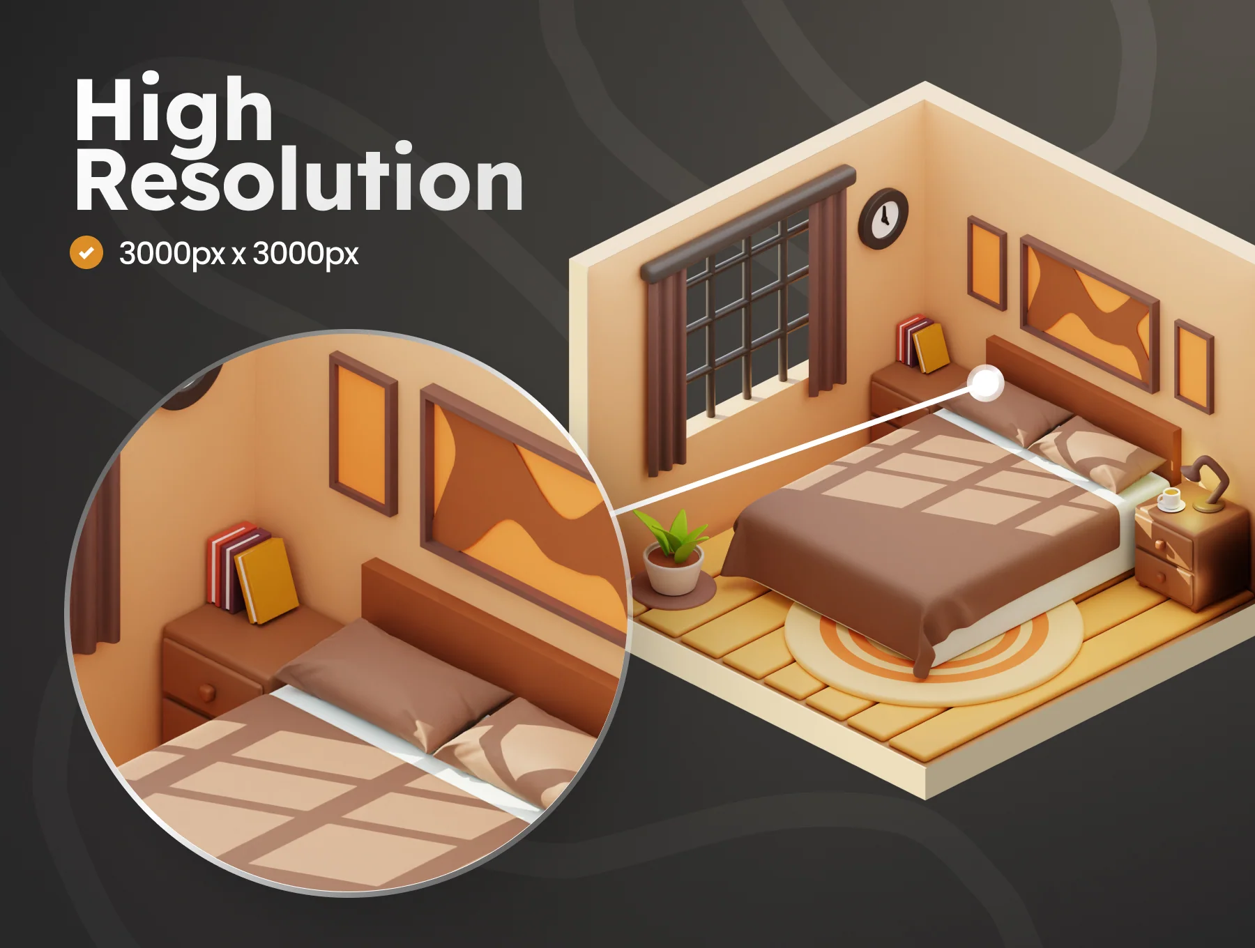 Isometric Room 3D Illustrations 3